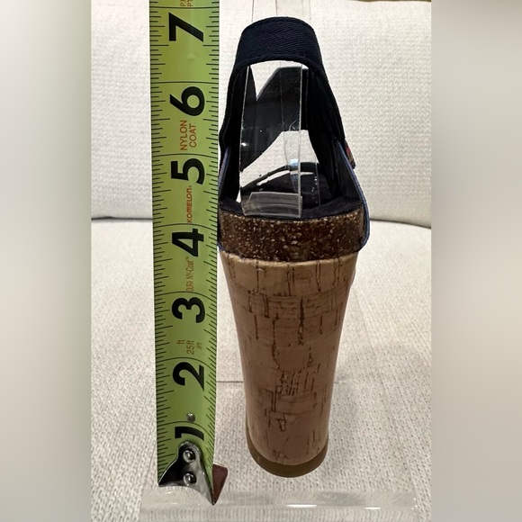 New Madden Girl Feliciti Navy Blue & Multicolor Wedge Sandals w Cork Bases~7.5 - Picture 5 of 14